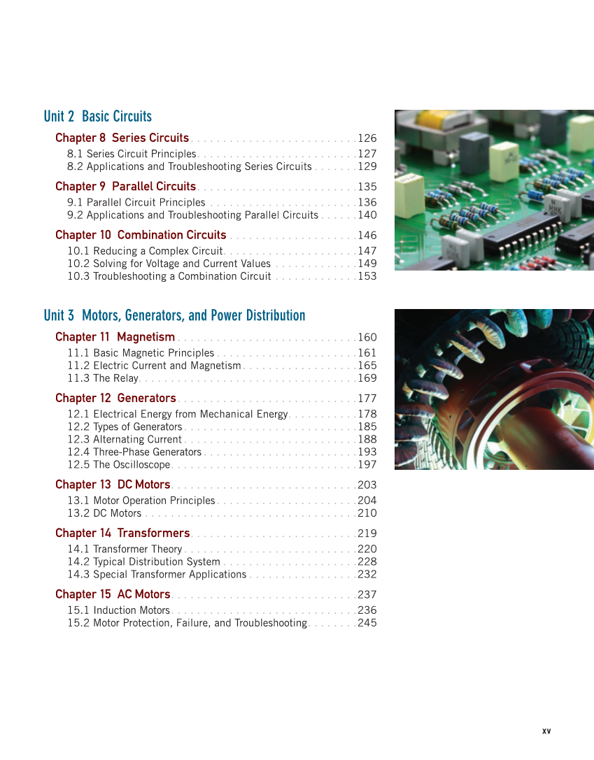 Electricity and Electronics, 11th Edition page xv