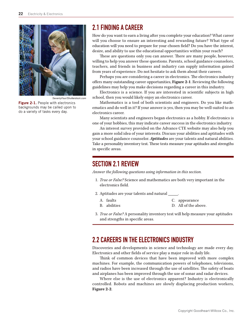 Electricity and Electronics, 11th Edition page 22