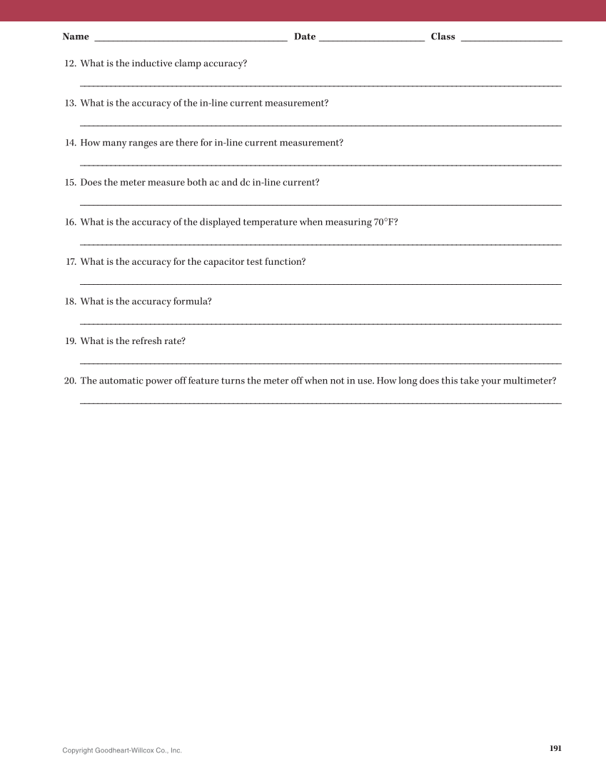 Essential Electrical Skills for HVACR: Theory and Labs, Textbook page 191