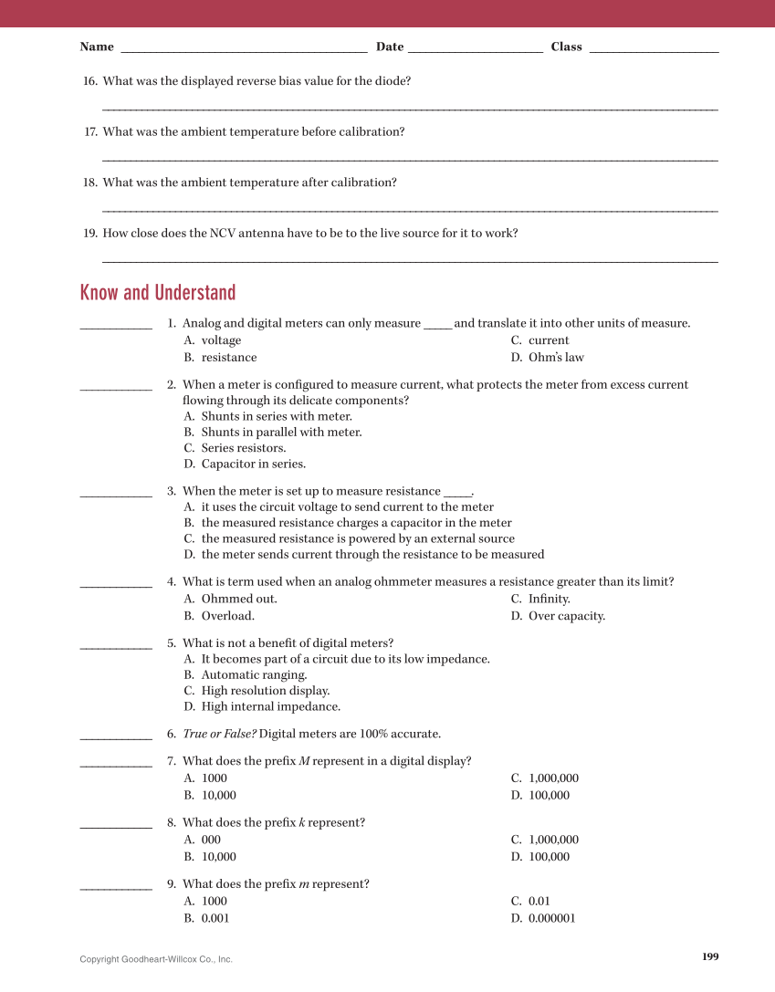 Essential Electrical Skills for HVACR: Theory and Labs, Textbook page 199