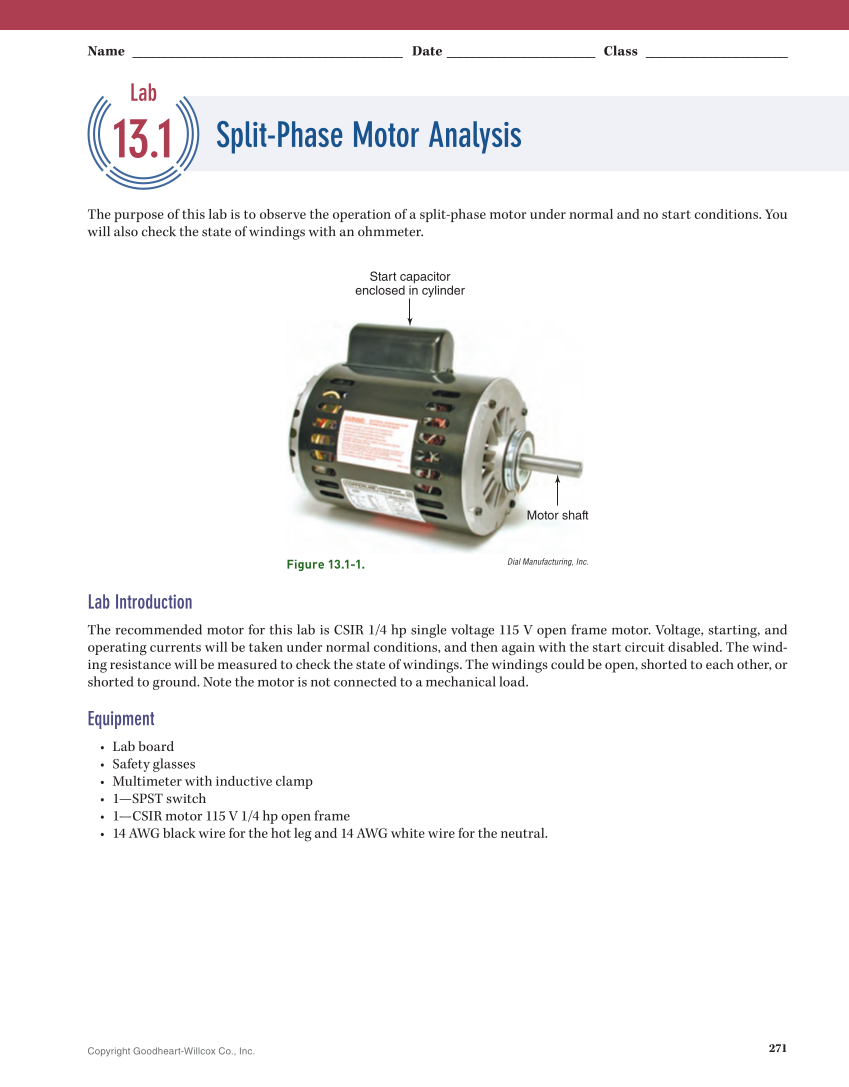 Essential Electrical Skills for HVACR: Theory and Labs, Textbook page 271
