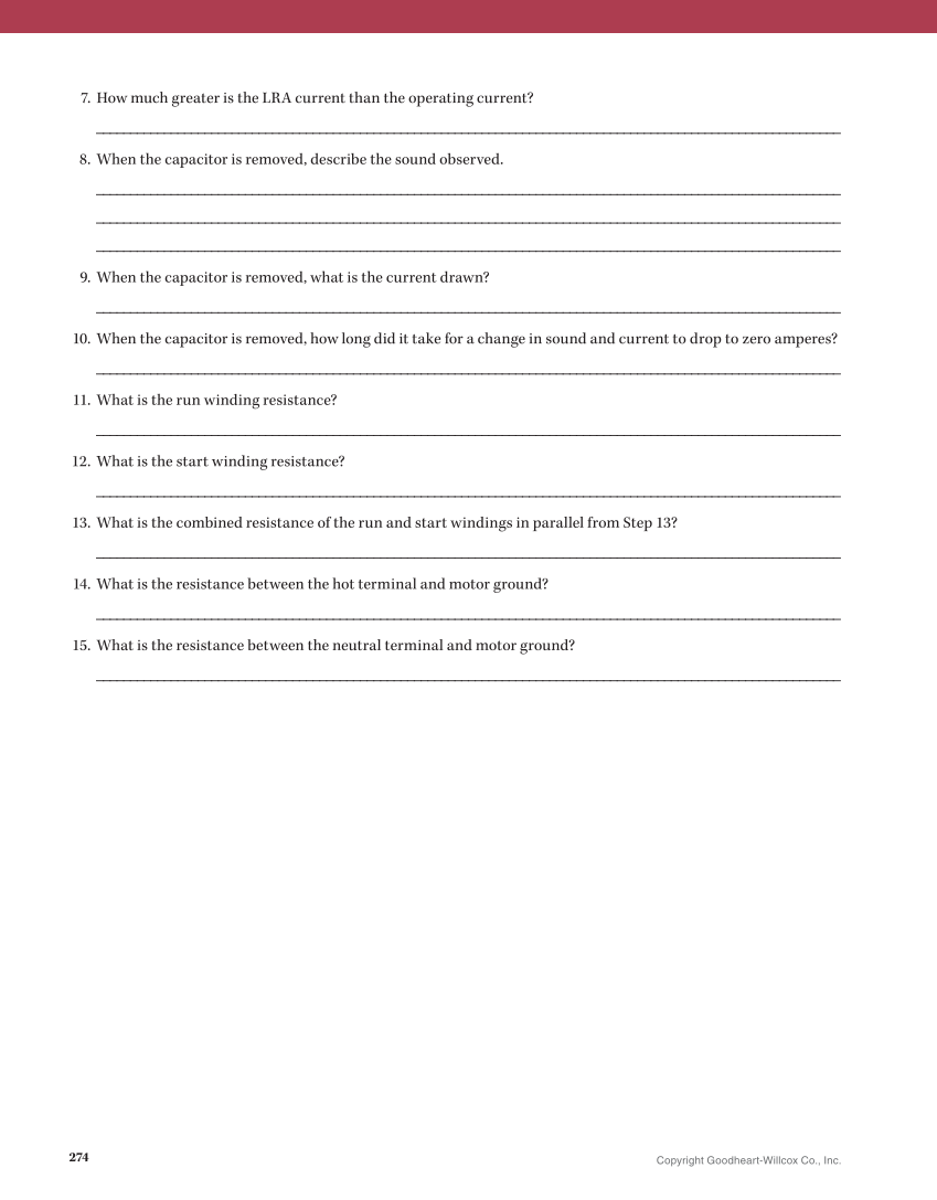 Essential Electrical Skills for HVACR: Theory and Labs, Textbook page 274