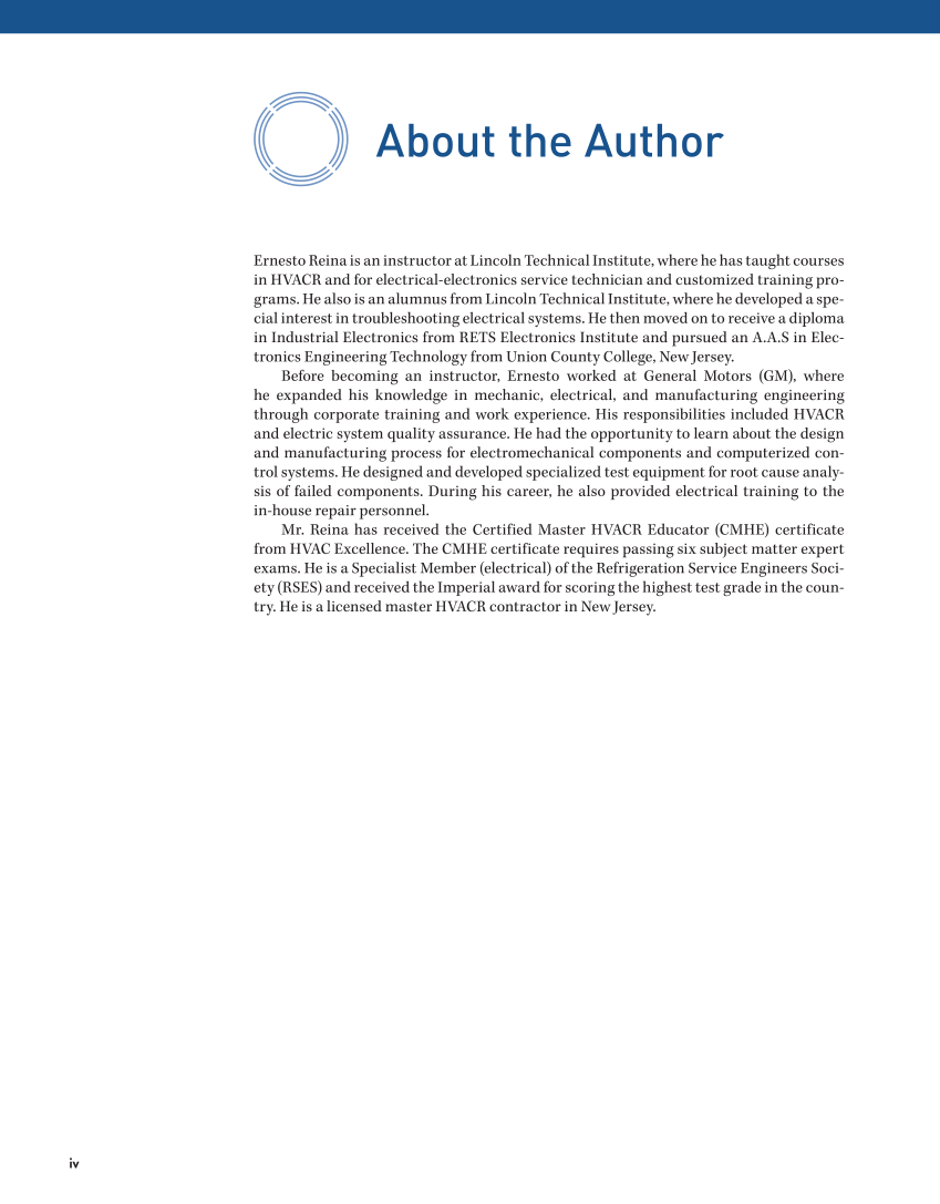 Essential Electrical Skills for HVACR: Theory and Labs, Textbook page iv
