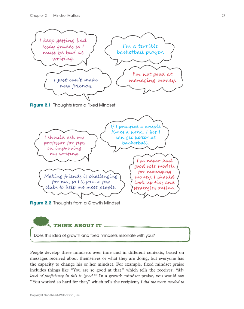 Approaching College with Purpose, Textbook page 27