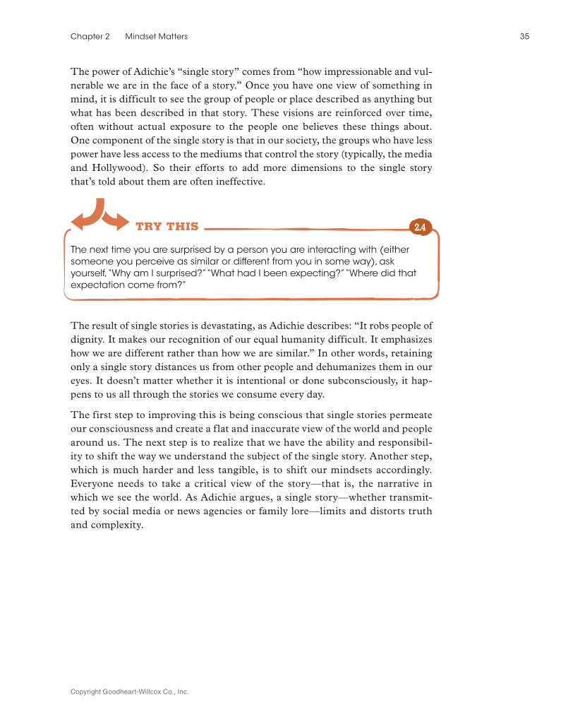 Approaching College with Purpose, Textbook page 35