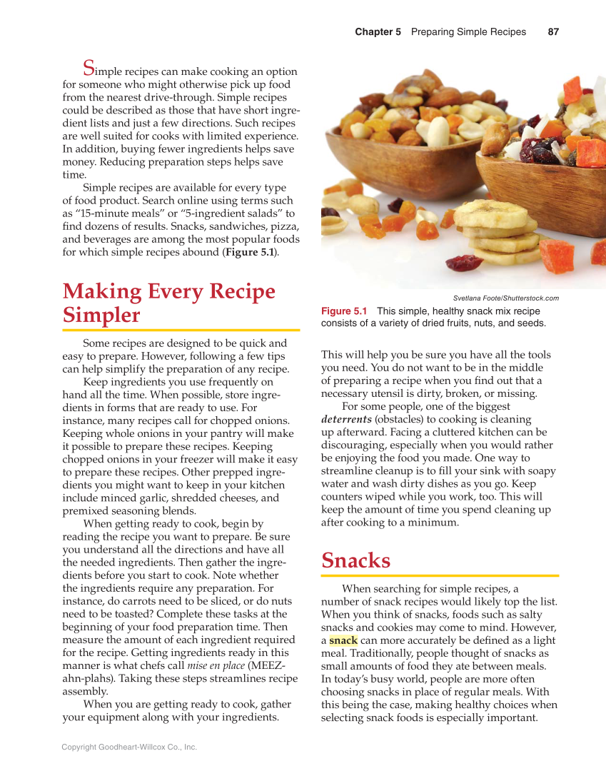 Guide to Good Food: Nutrition and Food Preparation, 14th Edition page 87