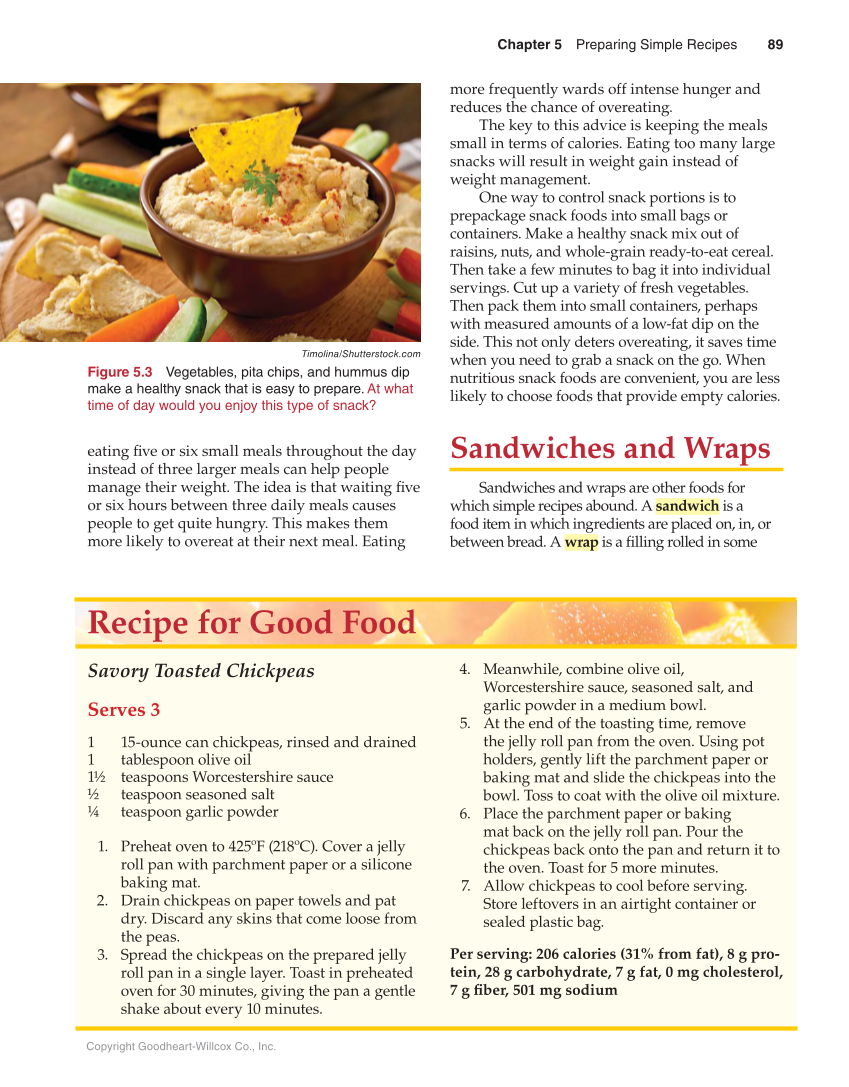 Guide to Good Food: Nutrition and Food Preparation, 14th Edition page 89
