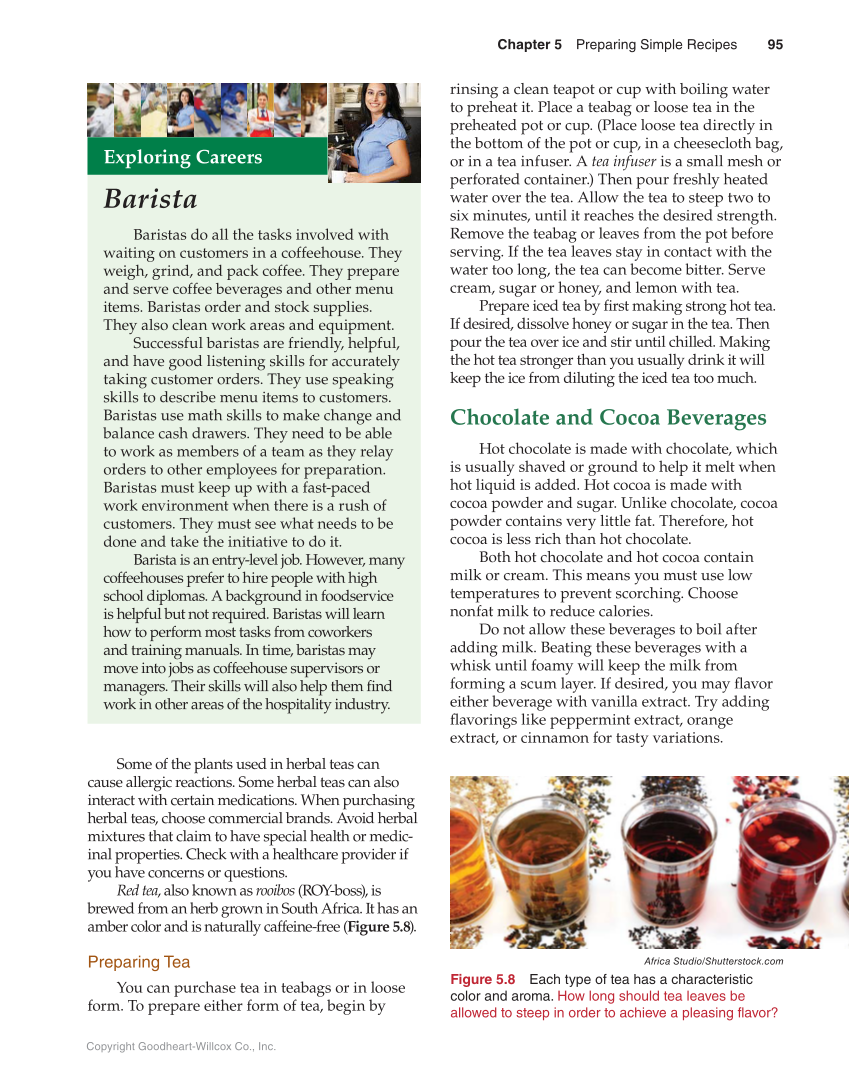 Guide to Good Food: Nutrition and Food Preparation, 14th Edition page 95