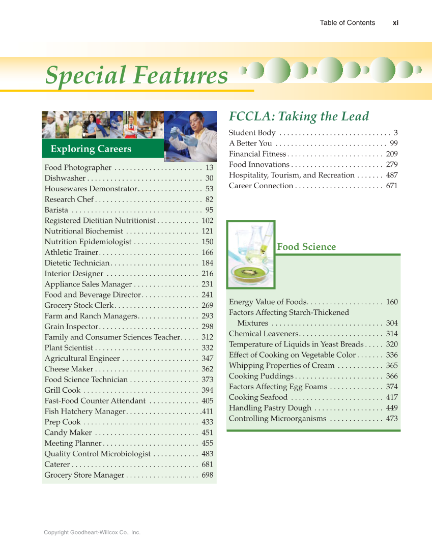 Guide to Good Food: Nutrition and Food Preparation, 14th Edition page xi