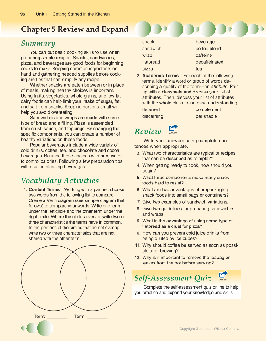 Guide to Good Food: Nutrition and Food Preparation, 14th Edition page 96
