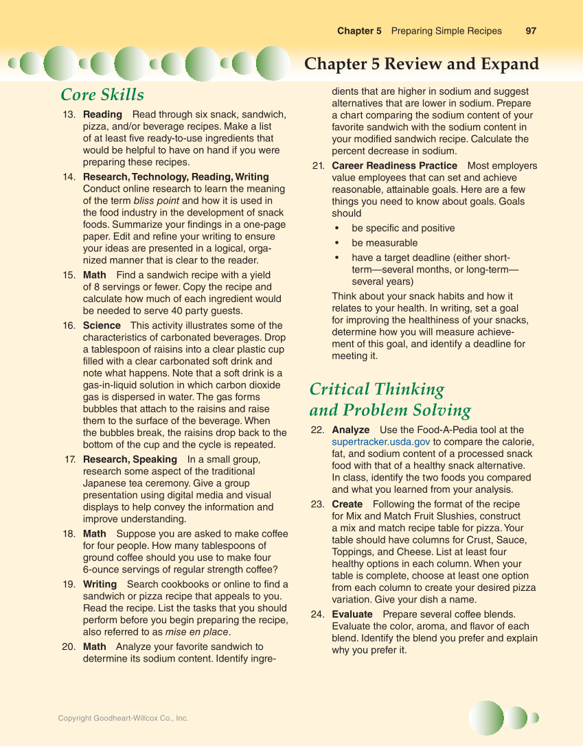 Guide to Good Food: Nutrition and Food Preparation, 14th Edition page 97