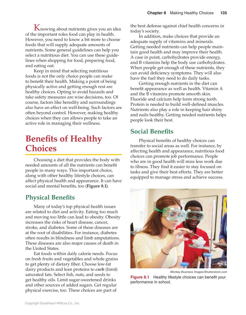 Guide to Good Food: Nutrition and Food Preparation, 14th Edition page 135