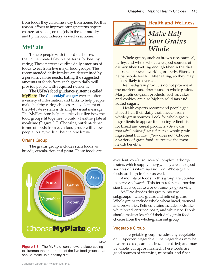 Guide to Good Food: Nutrition and Food Preparation, 14th Edition page 145
