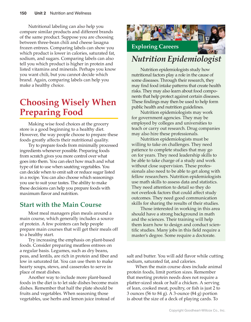 Guide to Good Food: Nutrition and Food Preparation, 14th Edition page 150