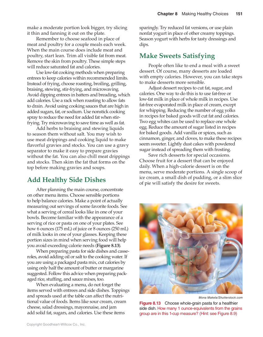 Guide to Good Food: Nutrition and Food Preparation, 14th Edition page 151