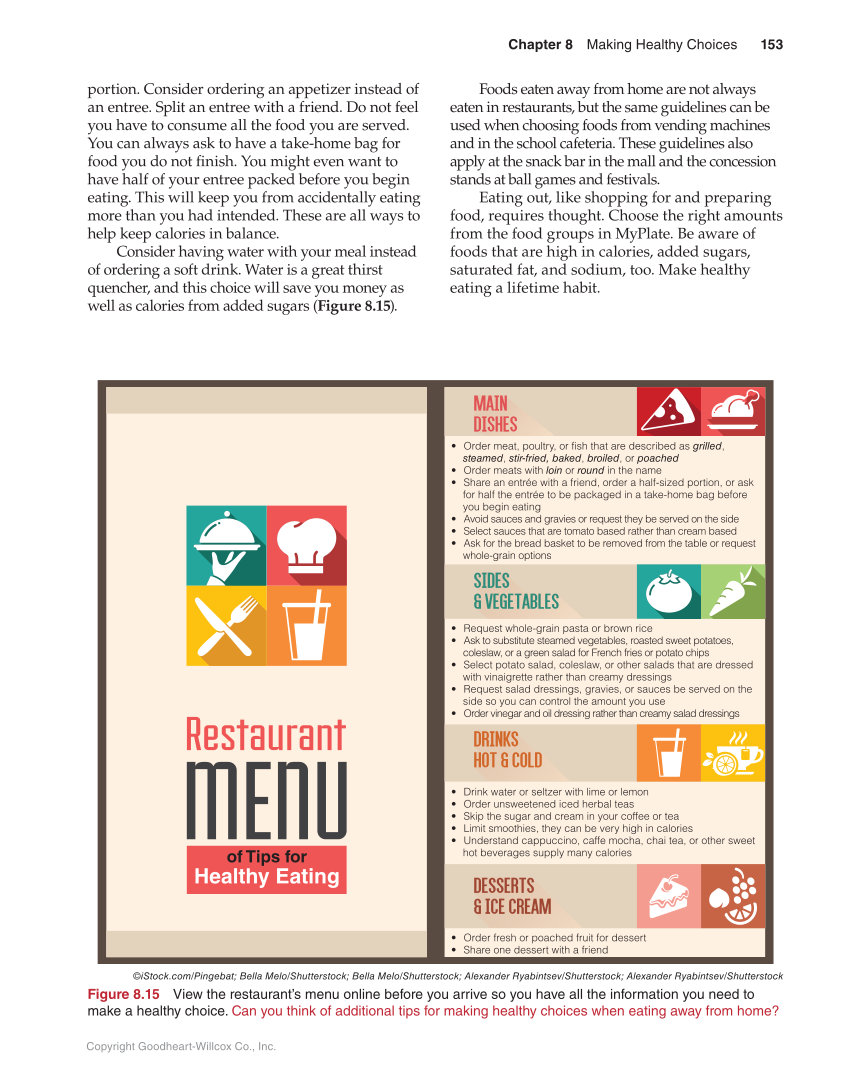Guide to Good Food: Nutrition and Food Preparation, 14th Edition page 153