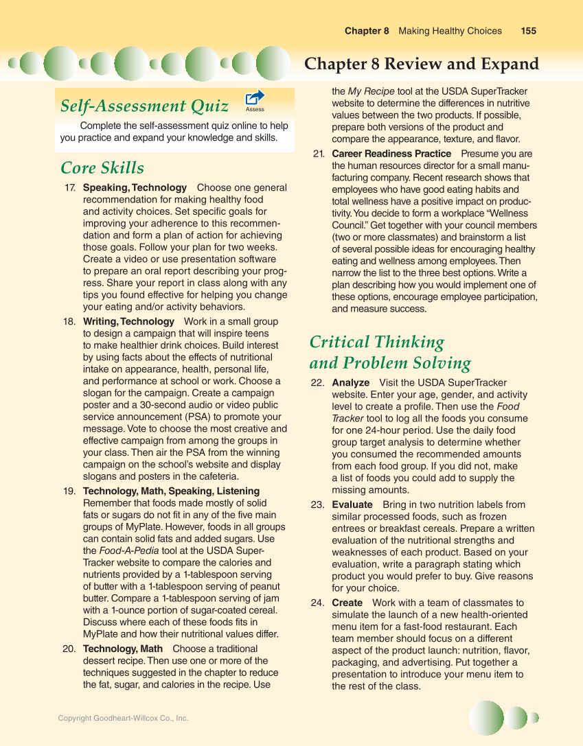 Guide to Good Food: Nutrition and Food Preparation, 14th Edition page 155