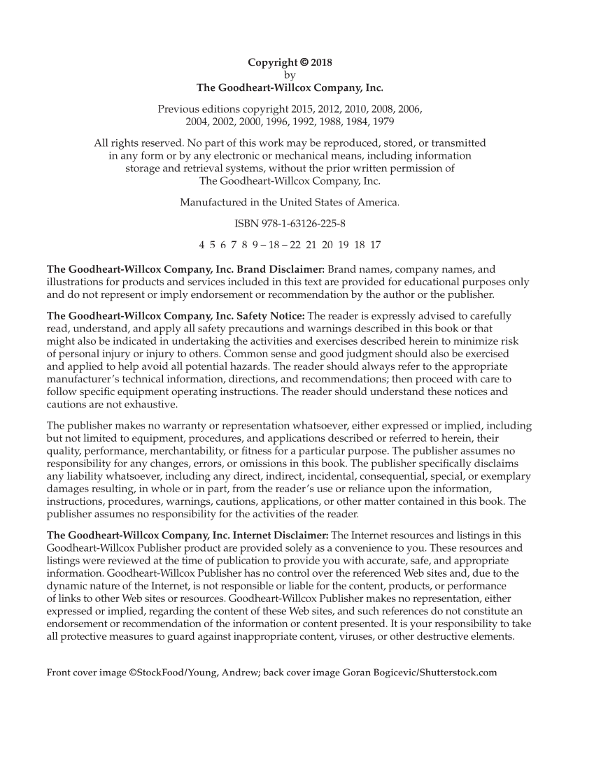 Guide to Good Food: Nutrition and Food Preparation, 14th Edition page ii