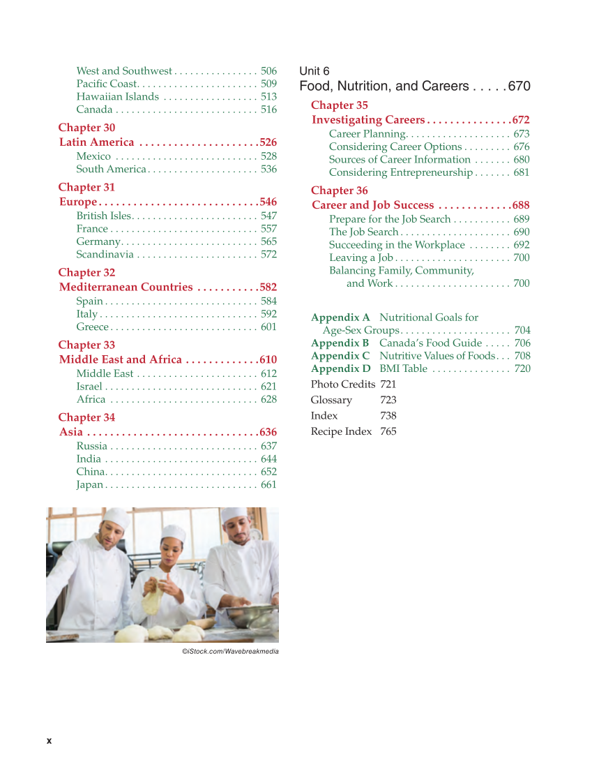 Guide to Good Food: Nutrition and Food Preparation 15e, Textbook page x