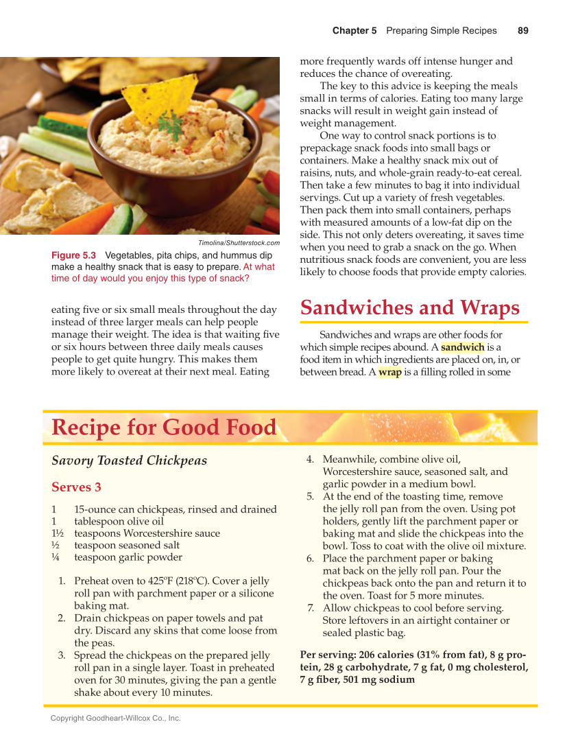 Guide to Good Food: Nutrition and Food Preparation 15e, Textbook page 89