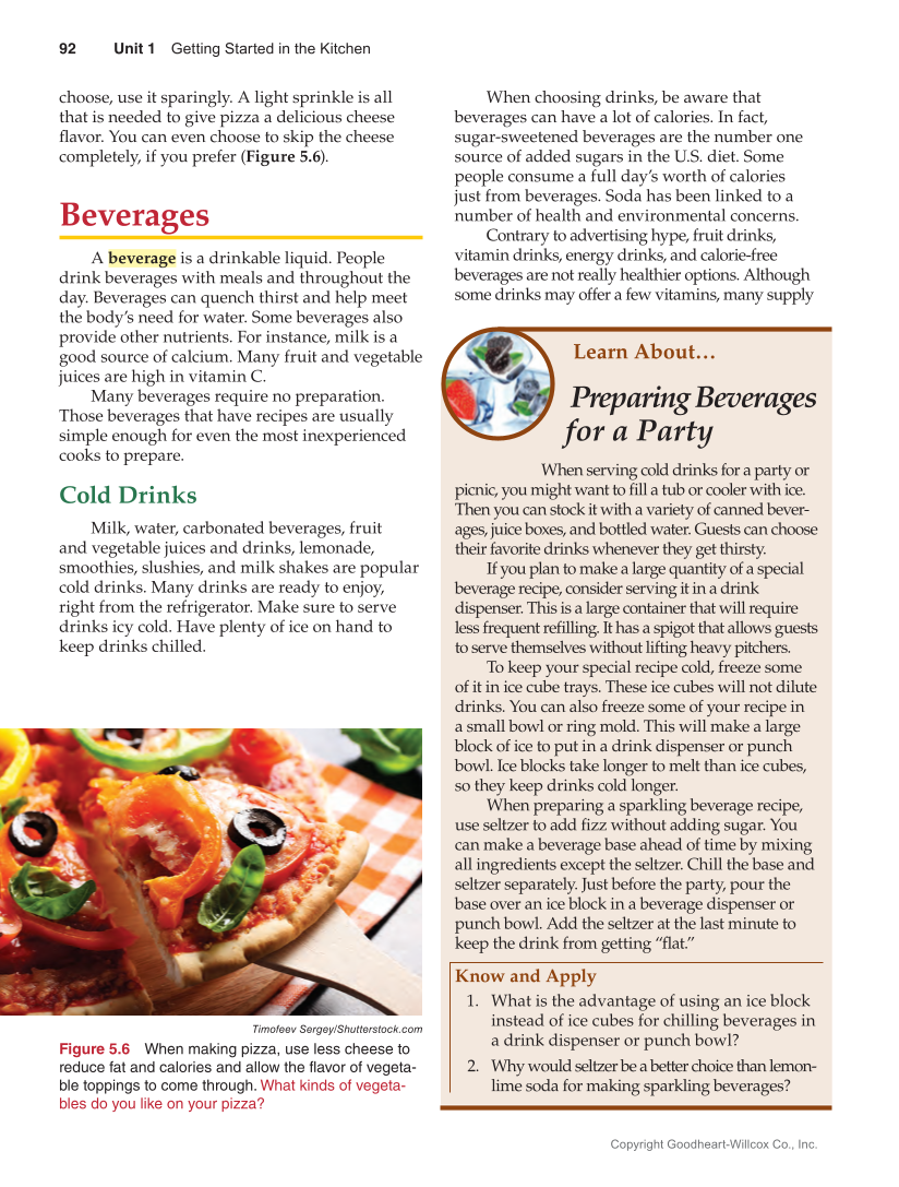 Guide to Good Food: Nutrition and Food Preparation 15e, Textbook page 92