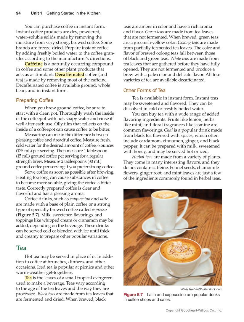 Guide to Good Food: Nutrition and Food Preparation 15e, Textbook page 94