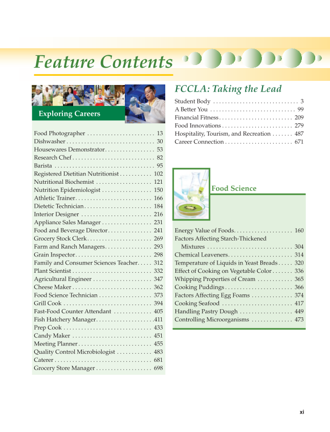 Guide to Good Food: Nutrition and Food Preparation 15e, Textbook page xi