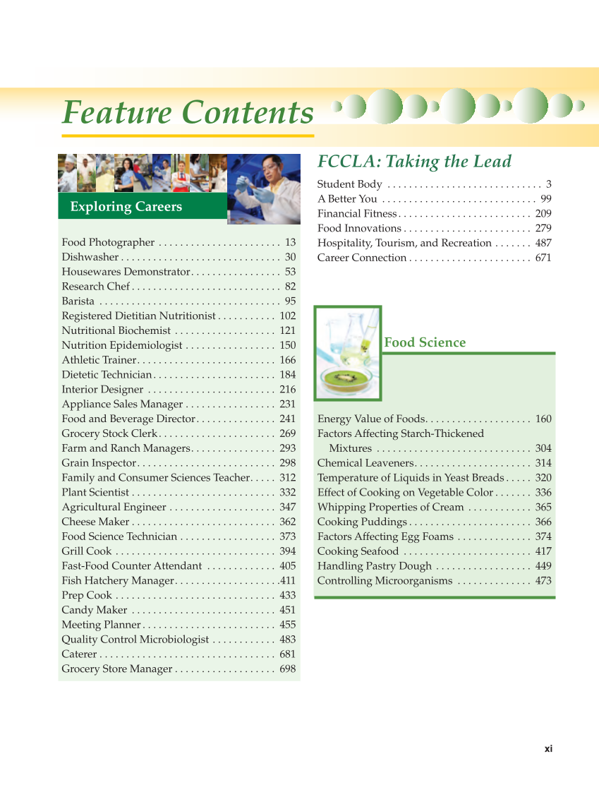 Guide to Good Food: Nutrition and Food Preparation 15e, Textbook page xi