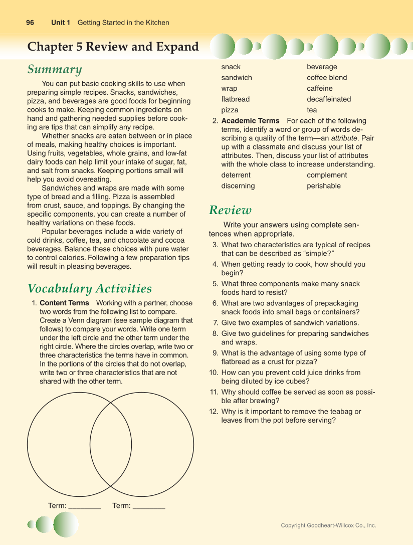 Guide to Good Food: Nutrition and Food Preparation 15e, Textbook page 96