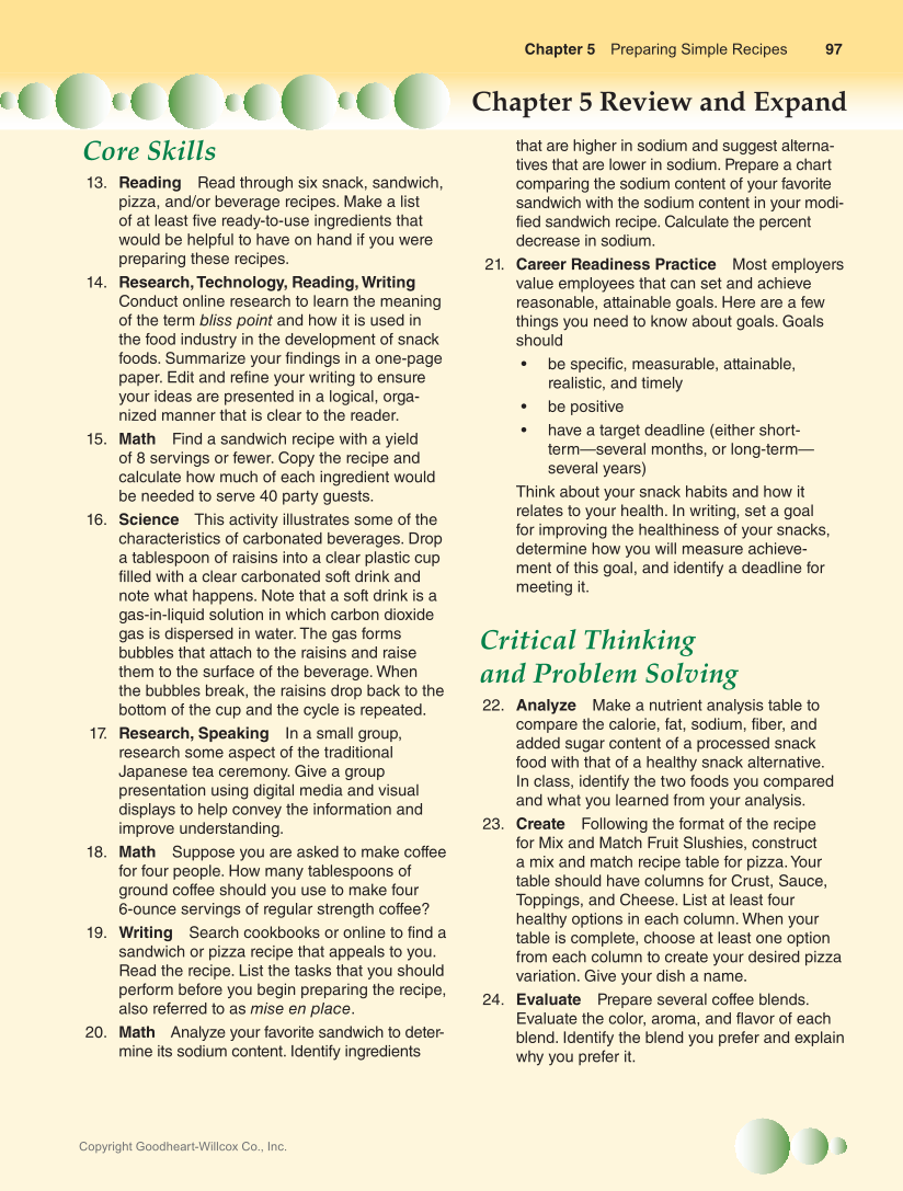 Guide to Good Food: Nutrition and Food Preparation 15e, Textbook page 97