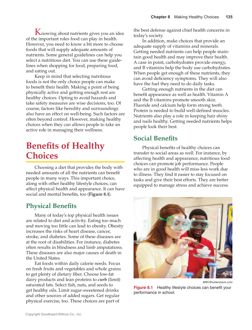 Guide to Good Food: Nutrition and Food Preparation 15e, Textbook page 135