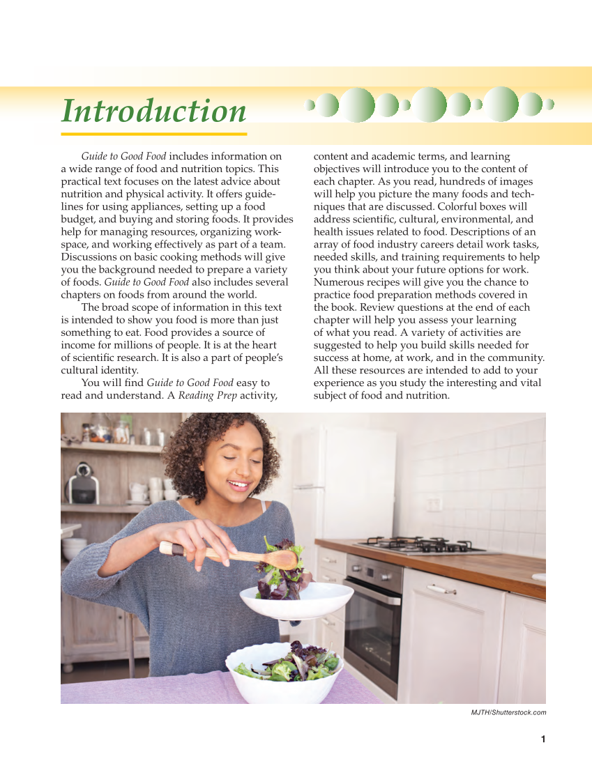 Guide to Good Food: Nutrition and Food Preparation 15e, Textbook page 1