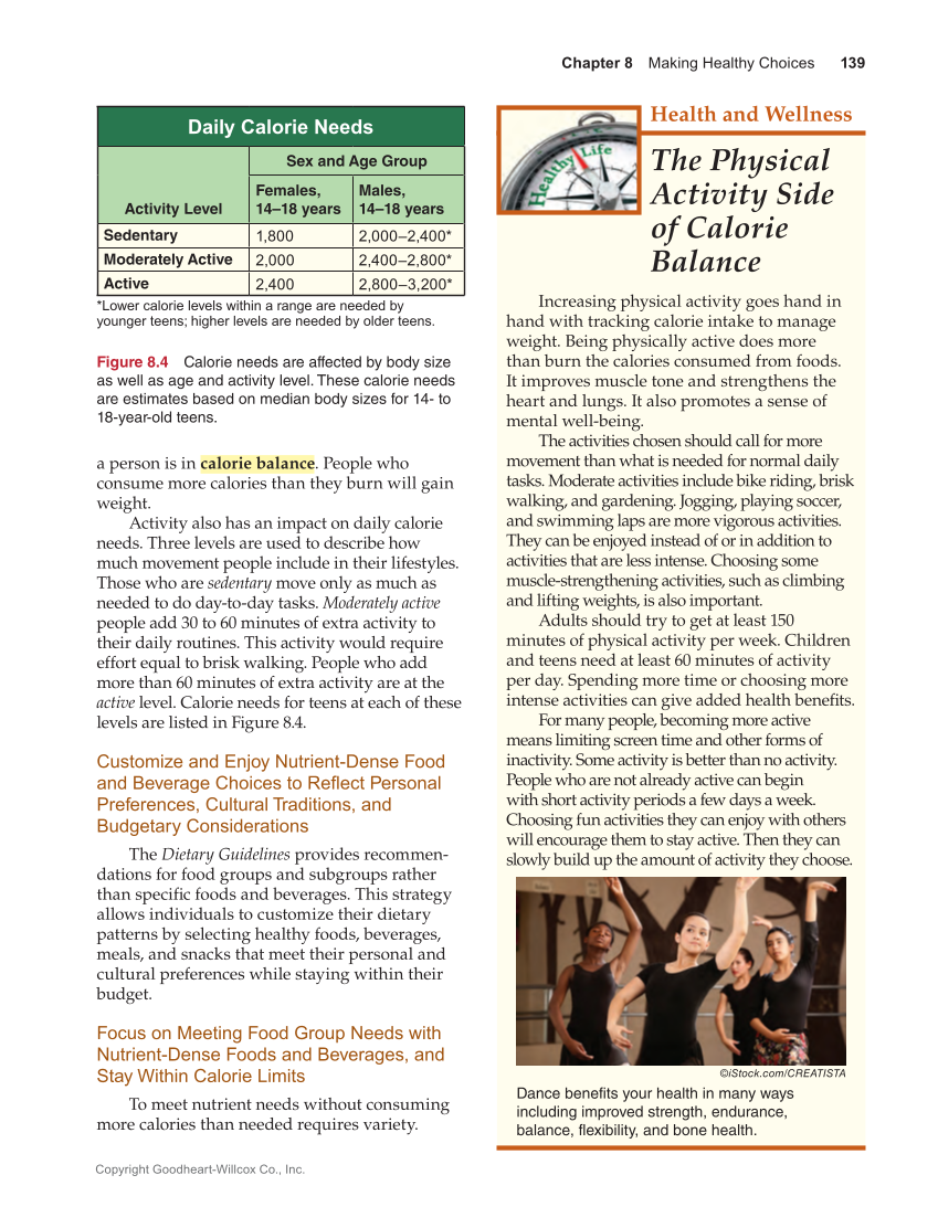 Guide to Good Food: Nutrition and Food Preparation 15e, Textbook page 139