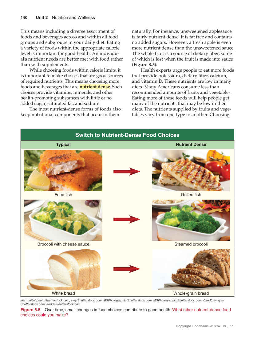Guide to Good Food: Nutrition and Food Preparation 15e, Textbook page 140