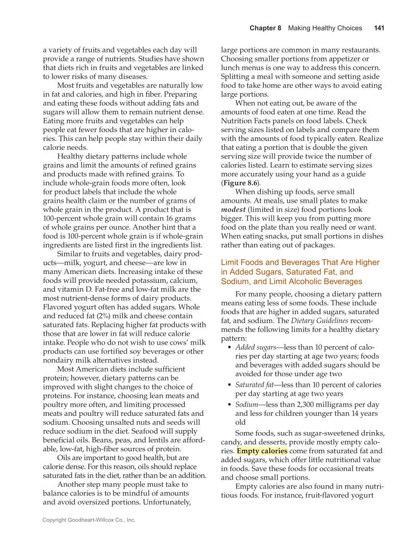 Guide to Good Food: Nutrition and Food Preparation 15e, Textbook page 141