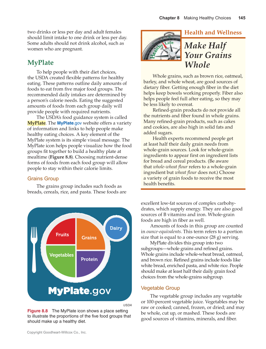 Guide to Good Food: Nutrition and Food Preparation 15e, Textbook page 145