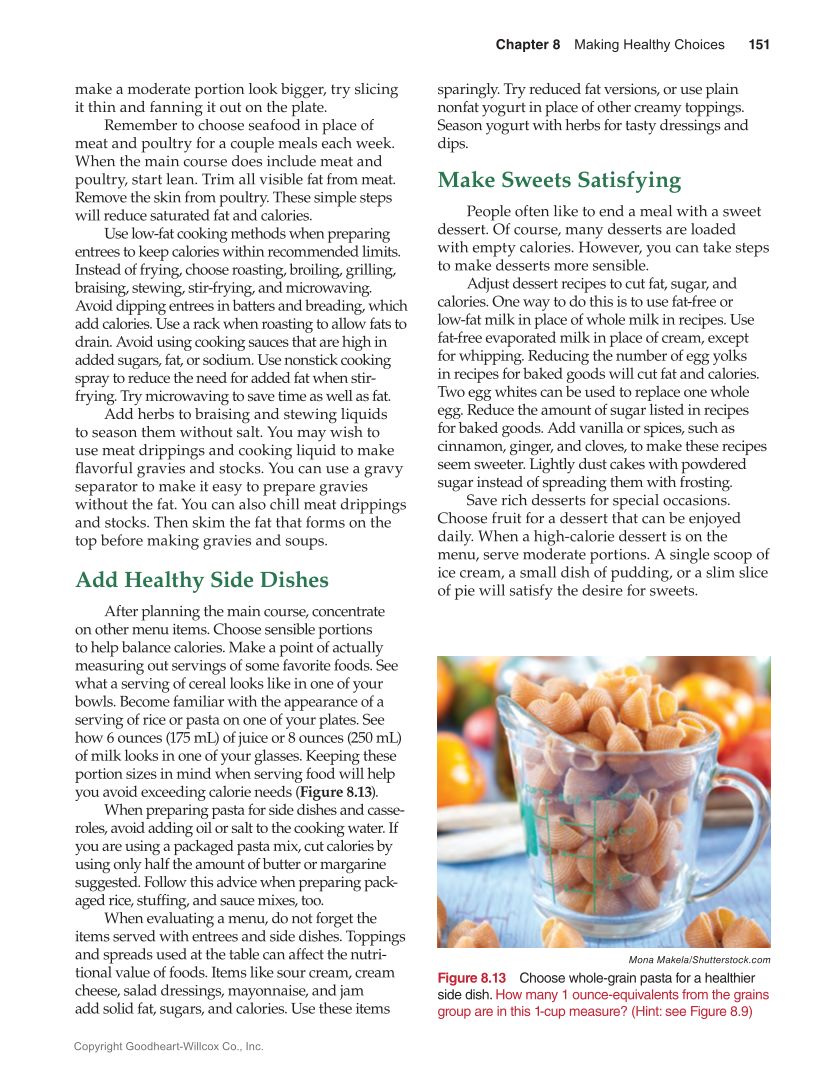 Guide to Good Food: Nutrition and Food Preparation 15e, Textbook page 151
