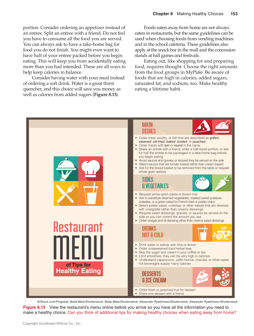 Guide to Good Food: Nutrition and Food Preparation 15e, Textbook page 153
