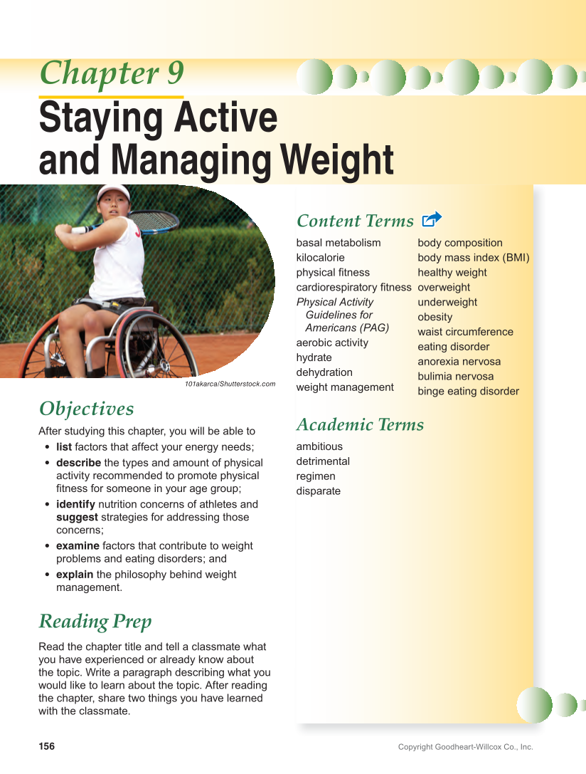 Guide to Good Food: Nutrition and Food Preparation 15e, Textbook page 156