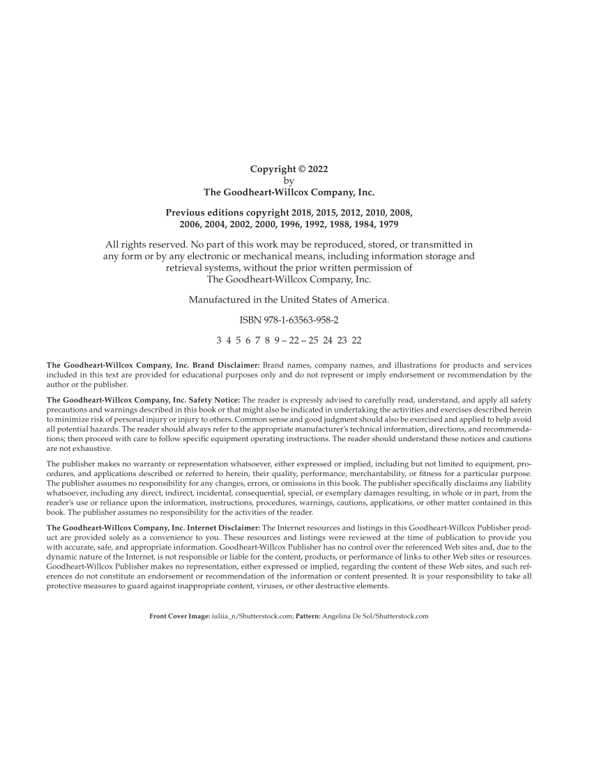 Guide to Good Food: Nutrition and Food Preparation 15e, Textbook page ii