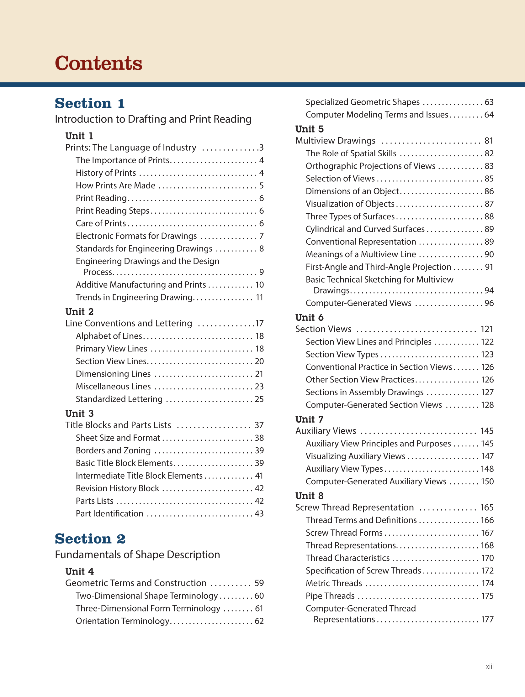 Print Reading for Industry 11e, Online Textbook page xii