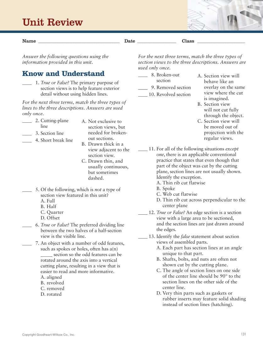 Print Reading for Industry 11e, Online Textbook page 131