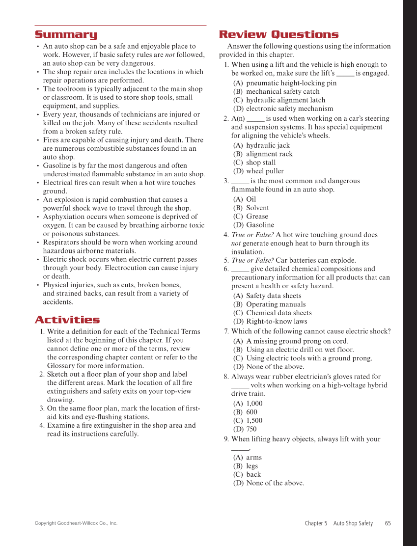 Modern Automotive Technology 10e, Textbook page 65