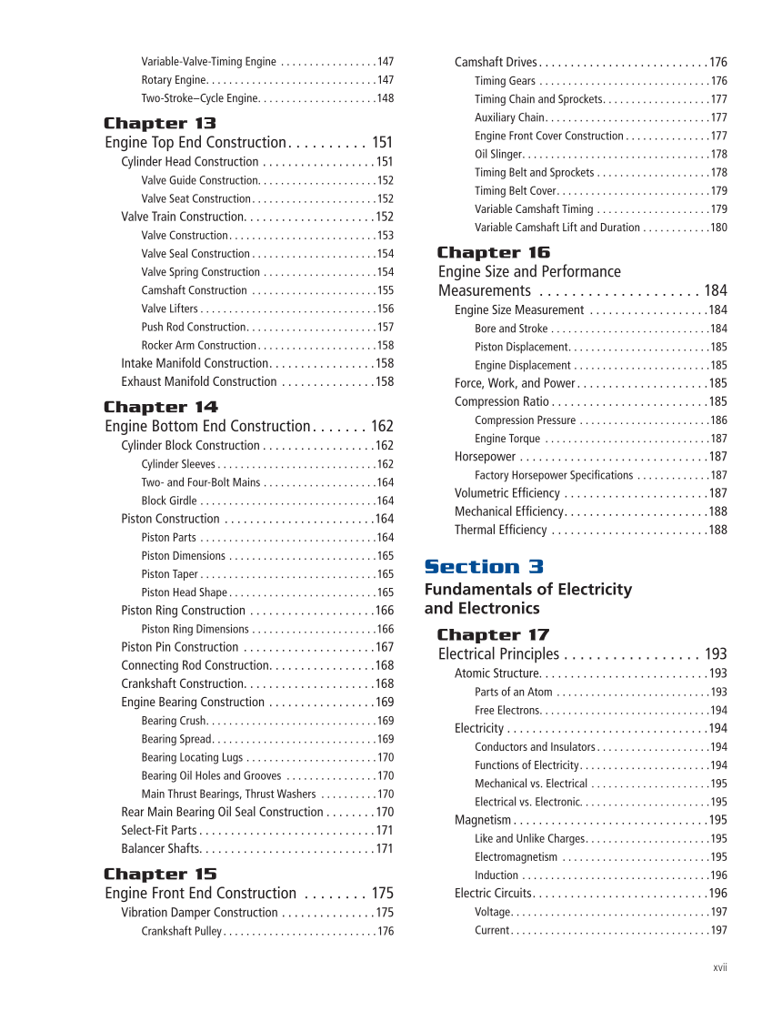 Modern Automotive Technology 10e, Textbook page xvii