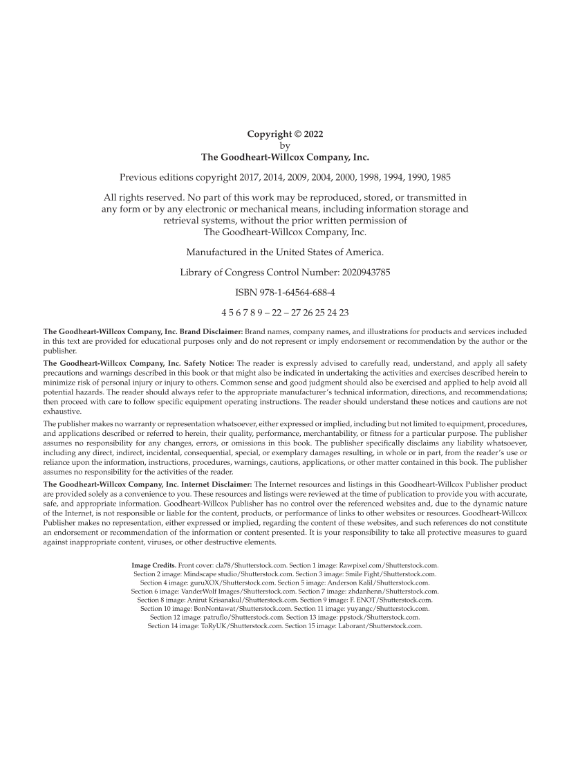 Modern Automotive Technology 10e, Textbook page ii