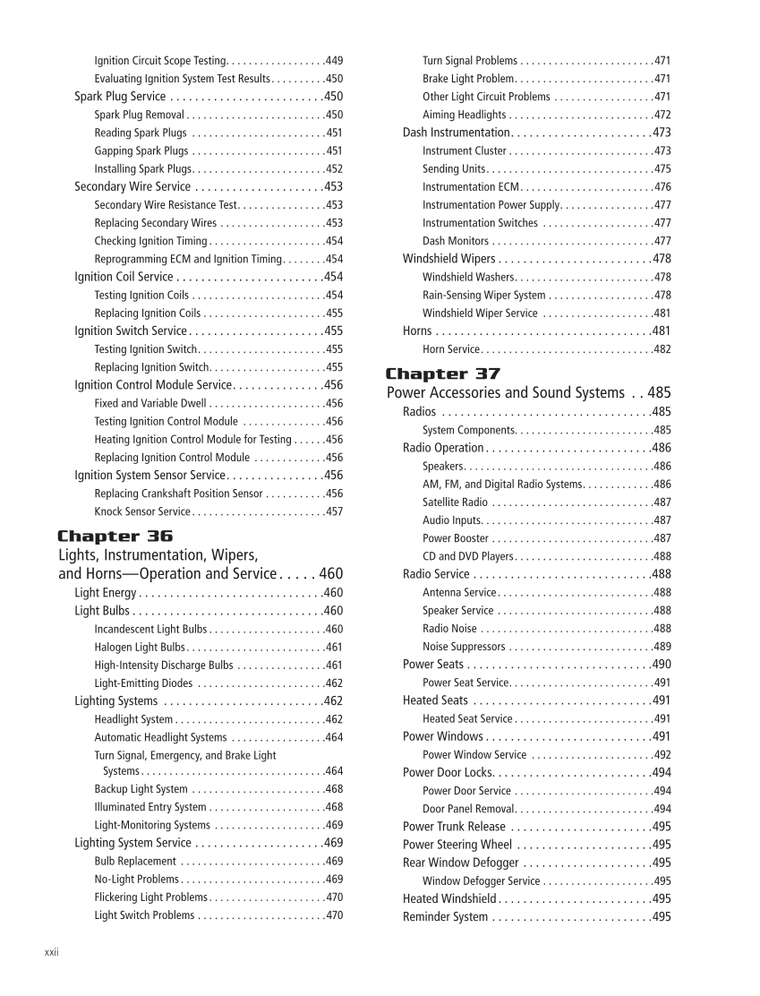 Modern Automotive Technology 10e, Textbook page xxii
