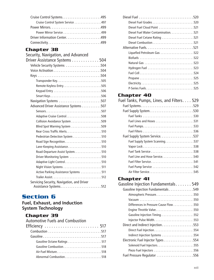 Modern Automotive Technology 10e, Textbook page xxiii