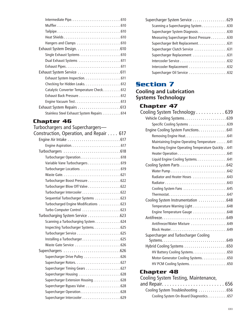 Modern Automotive Technology 10e, Textbook page xxv