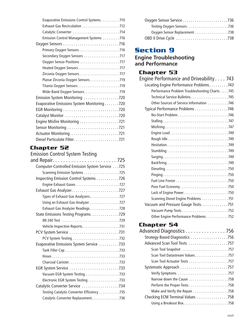 Modern Automotive Technology 10e, Textbook page xxvii