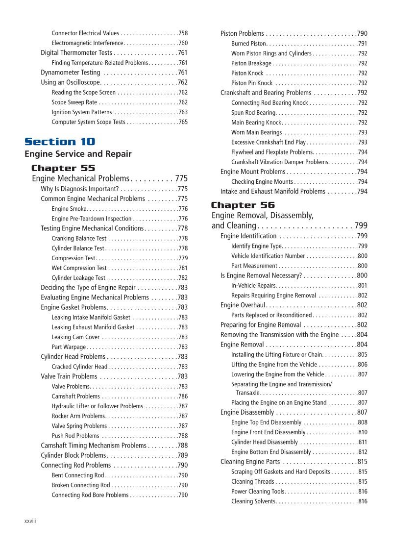 Modern Automotive Technology 10e, Textbook page xxviii